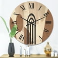 thumbnail image 2 of Designart 'Abstract Shapes in Ivory and Terracotta Shapes II' Modern Wood Wall Clock, 2 of 5