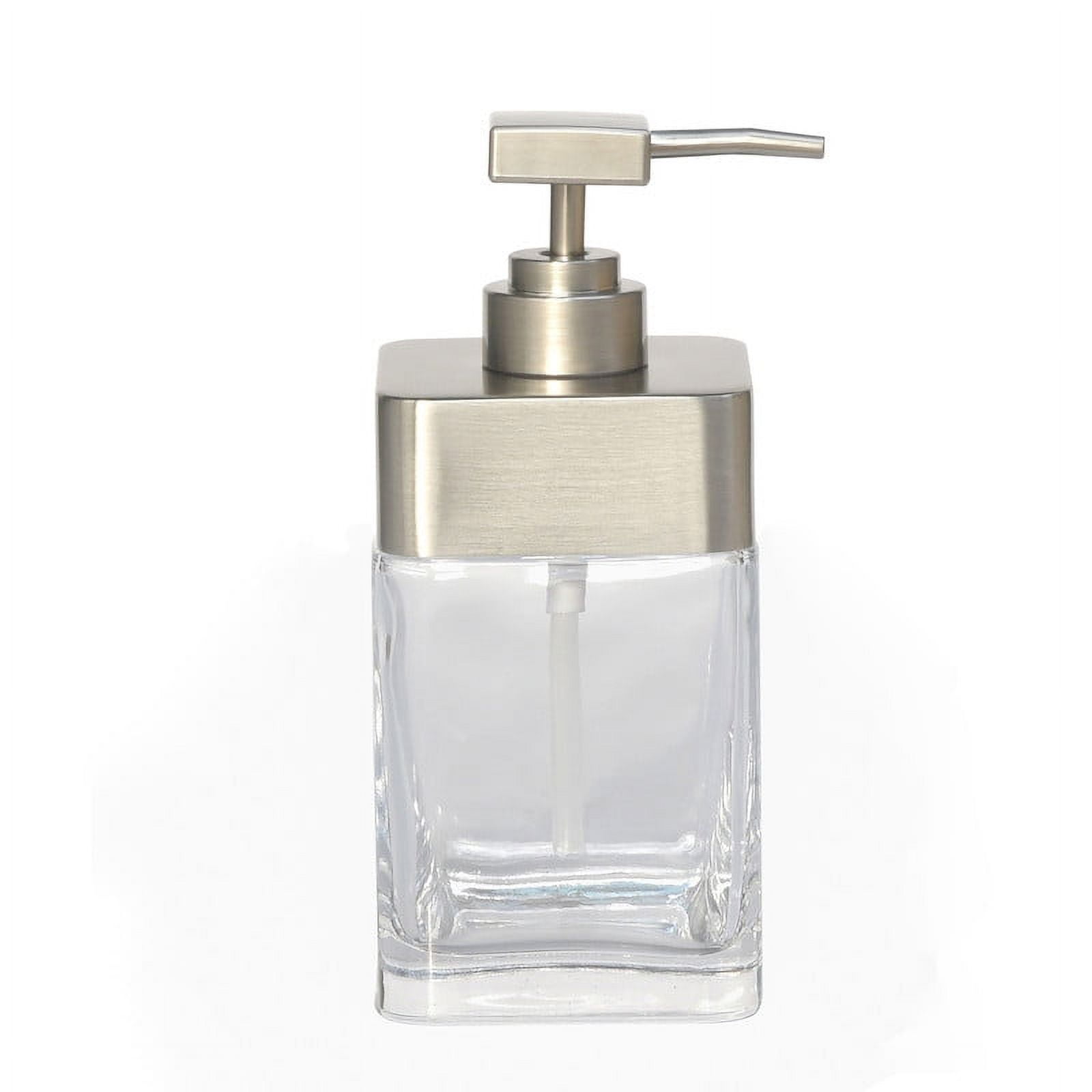 Better Homes & Gardens Glass Soap Pump, Clear with Silver Accent