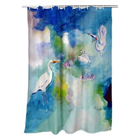 Betsy Drake SH1047 Three Egrets Shower Curtain
