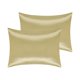 thumbnail image 1 of Juego de fundas de almohada de satén tejido de 2 con cierre de sobre tamaño King dorado, 1 of 6