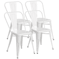 thumbnail image 6 of Dovov Metal Dining Chairs Set of 4, Stackable Patio Chairs Modern Outdoor Metal Chairs Trattoria Chair for Bistro Cafe Restaurant, White, 6 of 9