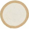 thumbnail image 3 of 3 Ft Round White Jute Area Rug | Handmade | Solid Farmhouse Design | Natural Jute Rug for Living Room | Dining Room | Bedroom | Kitchen | Hallway | Entryway, 3 of 5