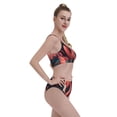 thumbnail image 2 of Kdxio Colorful Floral Flamingo for Womens High Waisted Bikini Top Sports Style Two Piece Bathing Suits, 2 of 5