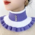 thumbnail image 2 of Christmas Women's Winter Scarf, Christmas Turtleneck Dickey Collar Stripe Knitted Collar Detachable False Collar Neck Warmer Scarf for Women, 2 of 5