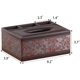 thumbnail image 2 of Caja de pañuelos de cuero multifunción rectangular con control remoto, adecuada para guardar bolígrafos y artículos de papelería, organizador de escritorio para oficina y hogar (antiguo), 2 of 5