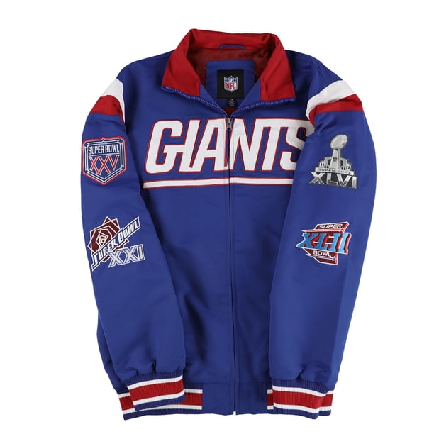 NFL Mens New York Giants 4 Time Super Bowl Champ Bomber Jacket gia L