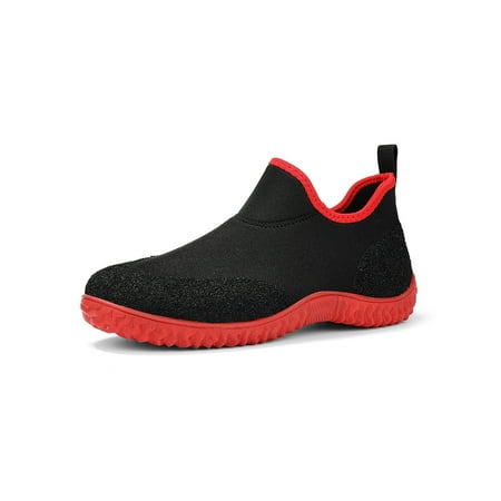 

Crocowalk Mens Womens Sneakers Slip On Outdoor Shoe Non-Slip Hiking Shoes Unisex Canyoning Athletic Comfort Black Red 12