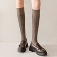 thumbnail image 6 of HJYCHN Crew Socks for Women Pattern Calf Socks Spring and Autumn Long Oatmeal Color Thickened Wool Warm High Stockings Women's Socks Brown One Size, 6 of 7