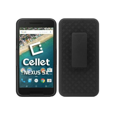 Cellet Shell/Holster/Kickstand Combo Case with Spring Belt Clip for Google Nexus