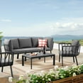 thumbnail image 3 of Modway Riverside 5 Piece Outdoor Patio Aluminum Set in Gray Charcoal, 3 of 10