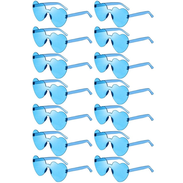 Gafas de Sol Azules en Forma de Corazón Geopty, Paquete de 14 para Mujer