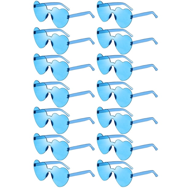 Gafas de Sol Azules en Forma de Corazón Geopty, Paquete de 14 para Mujer