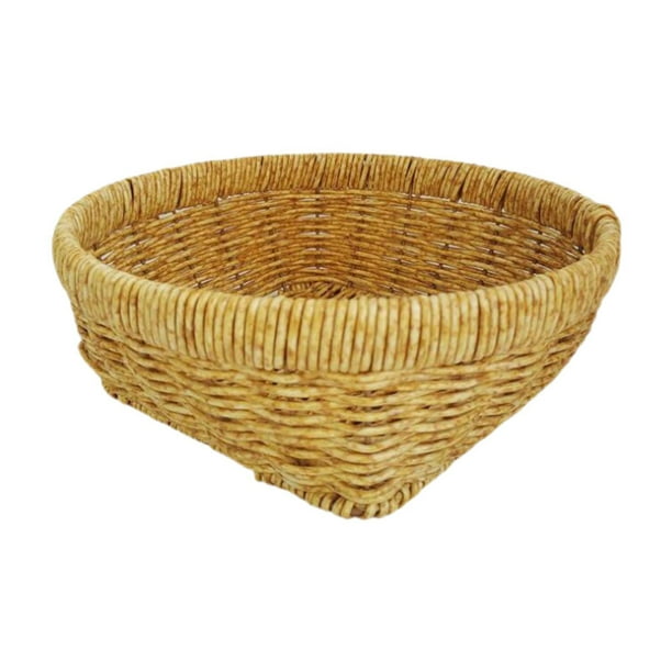 Cesta de mimbre de imitación, soporte para servir alimentos, soporte para verduras, cesta de pan tejida a mano, cesta de almacenamiento de frutas para M