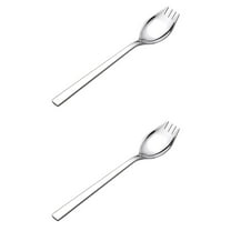 Set of 2 Spaghetti Spoon Kids Cutlery Sporks Reusable Kitchen Utensils Student Silver