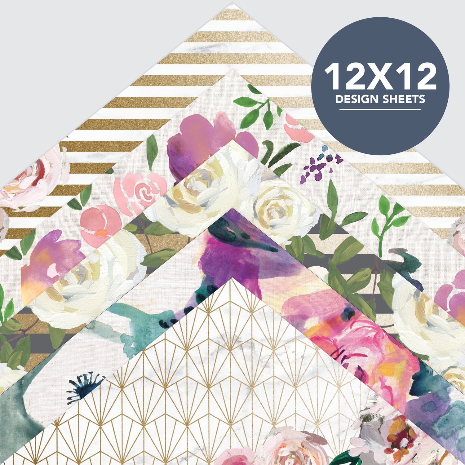 Roobee by Mara Mi Luxe Floral Paper Pad, Multicolor Floral Scrapbook Paper, 50 Sheets, 25 Designs Roobee by Mara Mi Luxe Floral Paper Pad, Multicolor Floral Scrapbook Paper, 50 Sheets, 25 Designs