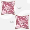 thumbnail image 3 of ZNDUO Cartoon Pink Roses Pattern Throw Pillows for Couch-Indoor Decorative Pillows,16"x16", 3 of 8