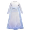 thumbnail image 1 of Vestido de Elsa de la reina de las nieves para niñas, disfraz blanco de Elsa, ropa de fiesta de cumpleaños para niños de 4, 5, 6, 8 y 10 años Fivean unisex, 1 of 2