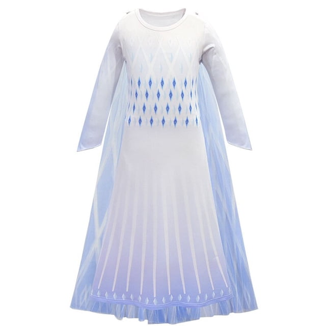 Vestido de Elsa de la reina de las nieves para niñas, disfraz blanco de Elsa, ropa de fiesta de cumpleaños para niños de 4, 5, 6, 8 y 10 años Fivean unisex