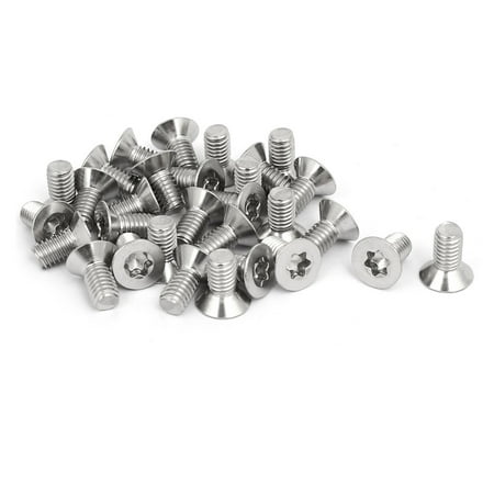 

M6x12mm 304 Stainless Steel Flat Head Torx Machine Screws Fastener 30pcs