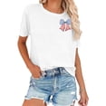 thumbnail image 3 of ibiyuan Usa 250th Anniversary Shirt Funny T Shirts for Women Crew Neck 250 Year American Anniversary Flag Short Sleeve Independence Day Women Shirts Womens Tops, 3 of 5