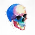 thumbnail image 3 of Atelier B Art Studio 12x12 Black Modern Framed Museum Art Print Titled - Watercolor Colorful Skull Profile, 3 of 5
