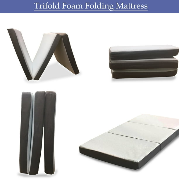 Wayton Folding Mattress, 3-Inch Memory Foam Portable Tri ...