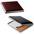 thumbnail image 3 of Caja de almacenamiento de cigarrillos de piel sintética negra con marco de Metal, contenedor de alta calidad para encendedor, estuche para cigarrillos, 3 of 4