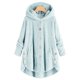 thumbnail image 1 of Chaqueta de mujer, chaqueta con capucha de lana esponjosa con botones a la moda, abrigo de invierno suelto de talla grande oso de fresa Electrónica, 1 of 2