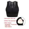 thumbnail image 7 of FANNYC Women's Seamless High Impact Sports Bra Stretch Padded Racerback Sports Bra Openwork Mesh Workout Activewear Crop Tank Tops Longline Running Gym Fitness Yoga Bras With Removable Cups, 7 of 7