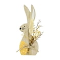 thumbnail image 2 of Decoración de conejos de madera de Pascua – Adorno bucólico de madera sobre la mesa con huevos y flores, amarillo rosado azul, 18x7cm 18x8cm, decoración rústica primaveral, 2 of 6