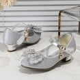 thumbnail image 4 of Big Girls Shoes Bow Knot 𝐃iamond Shiny Sandals Shoes High Heels Show Shoes Toddler Winter Shoes Toddler Dress Shoes Fashion Open Toe, 4 of 5