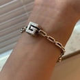thumbnail image 4 of Pulsera de piedra natal cuadrada brillante para mujer (púrpura), 4 of 5