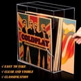 thumbnail image 5 of Acrylic Vinyl Record Holder Clear Acrylic Vinyl Storage Double Grid Crate Album Storage Holds up to 35-40 Records, 13.8 x 13 x 6.3 Inches for Home, Music Hall, 5 of 7