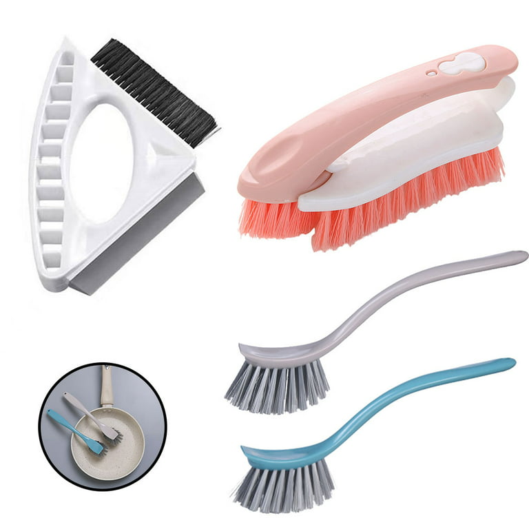 EIMELI 4 Pcs Household Deep Cleaning Brush Set-Kitchen Cleaning Brushes,  Includes Scrub Brush/Dish Brush/Bottle Brush/Grout Corner Brushes/Crevice  Brush/Shoe Brush/ for Bathroom, Floor, Tub, Shower 