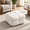Beige, variant on Green Bubble Chenille Square Ottoman Foot Rest Stool for Living Room and Bedroom