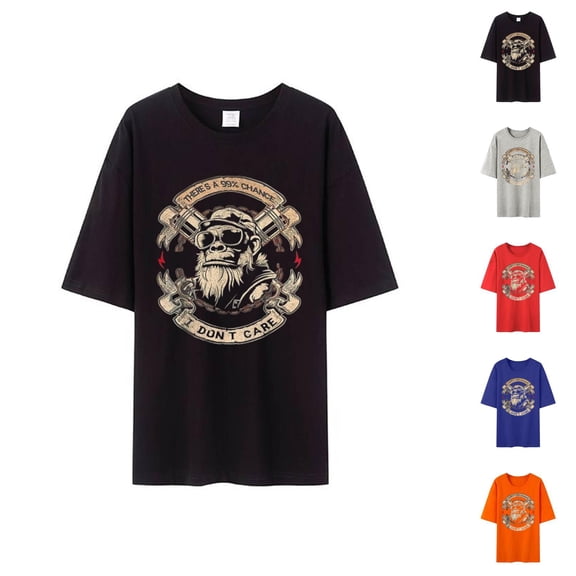 There's A 99% Chance I Don't Care Graphic Tees for Men 2026 Summer Casual Short Sleeve Crewneck Funny Monkey T Shirts