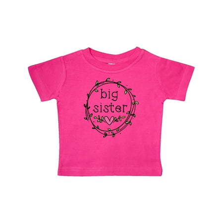 

Inktastic Big Sister Leaves Circle Heart Gift Baby Girl T-Shirt