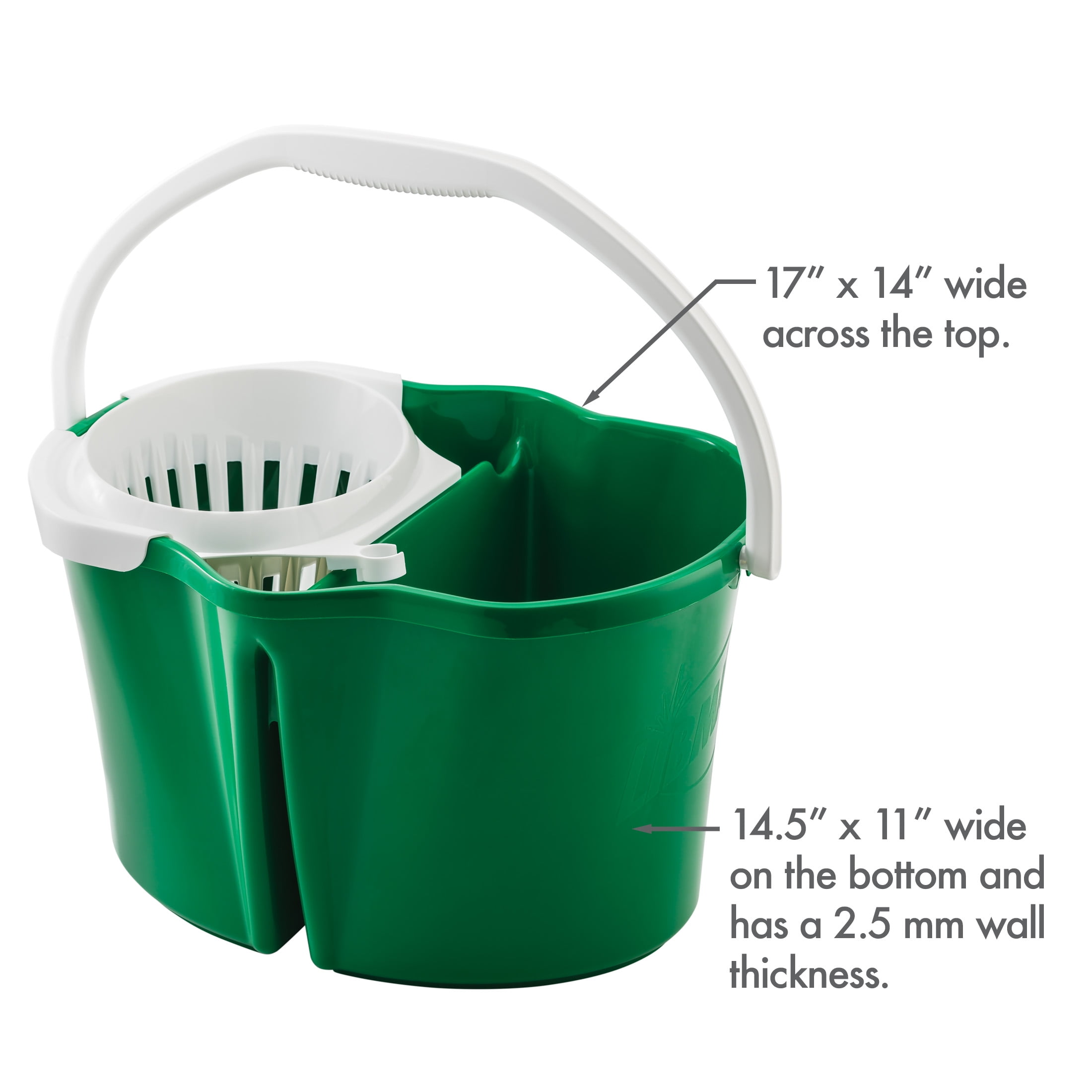 Libman 4 Gallon Bucket with Wringer, Polypropylene, Green and White, 15 in. Height