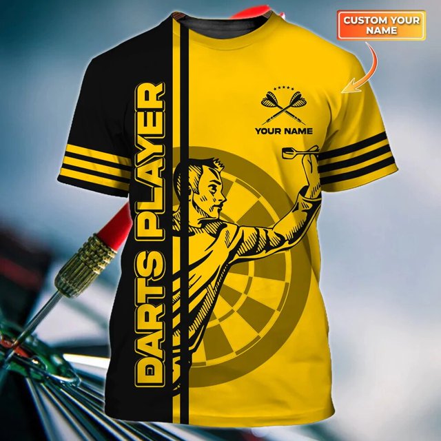 PLstar Cosmos-Camiseta de dardos con nombre personalizado para hombre, camisa con estampado 3D, de manga corta, informal, Unisex, DW83Adult size 6XL Gao Jinjia LED