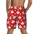 thumbnail image 3 of Kdxio Maple Leaves Print Men'S Swim Trunks With Compression Liner 7 Inch Inseam Quick Dry Swim Shorts, 3 of 7