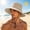 Khaki, variant on Boonie Sun Hat for Big Heads, Washed Wide Brim Hiking Hat with Chin Strap, UPF50 Cooling Sai Fishing Hat