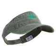 thumbnail image 4 of Frog Footprints Embroidered Washed Pigment Dyed Cotton Twill Visor - Olive OSFM, 4 of 5
