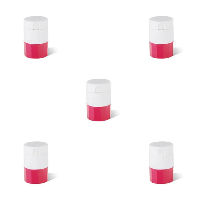 pitrice Pill Splitter 4 Layer Water Cup V Shape Slot Anti-slip Handheld Tablet Divider Indoor Outdoor Grinding Tool Pink 5Set