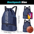 thumbnail image 2 of Bocaoying Sports Drawstring Backpack, Waterproof Gym Backpack, Swim Bag with Shoes Compartment, Pull String Sport Bag for Soccer and Basketball, 2 of 7