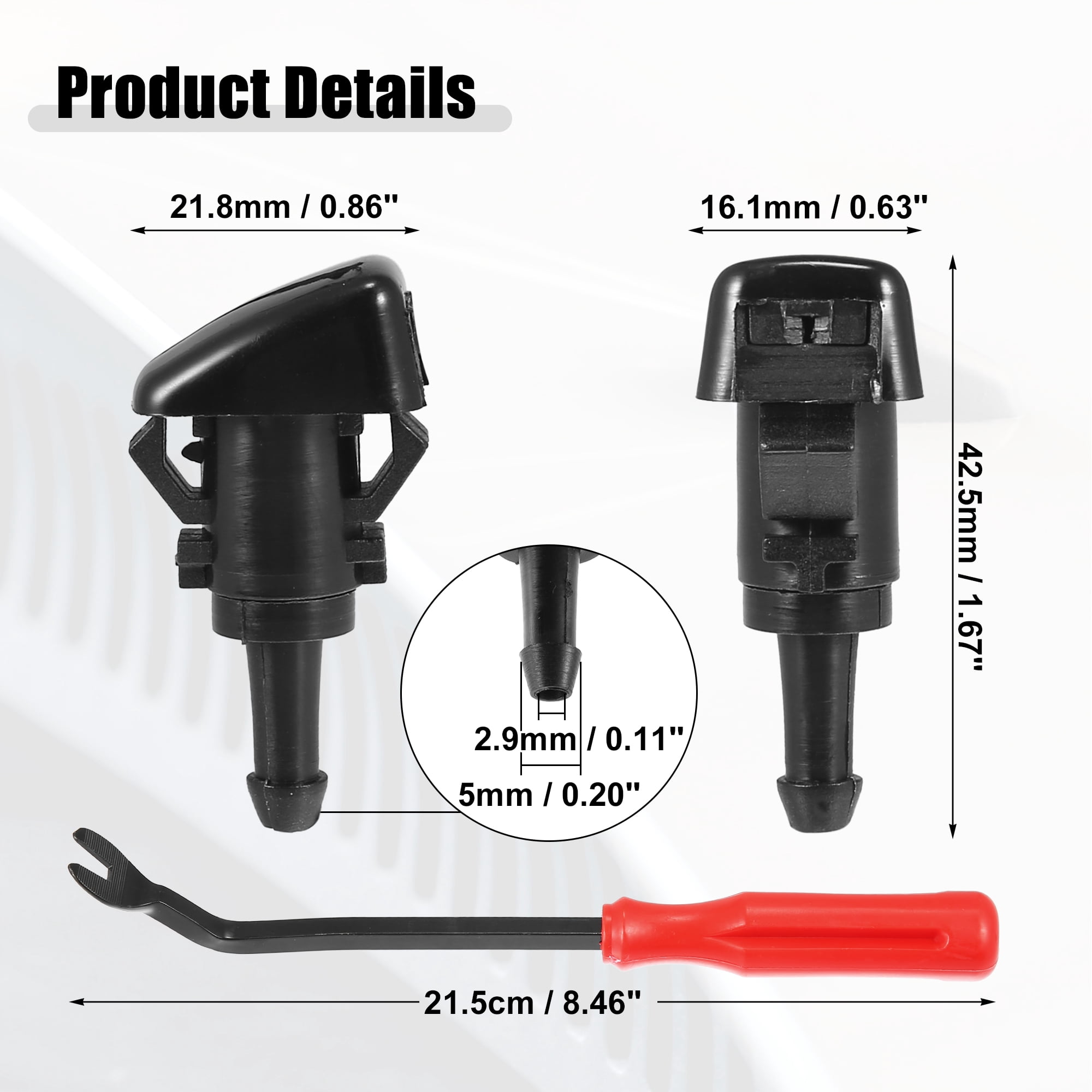 Unique Bargains Windshield Washer Nozzle Kit ["with 2M Hose"]