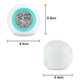 thumbnail image 4 of Reloj despertador digital para niños, luz nocturna de 7 colores, función de repetición, detección de temperatura para niños pequeños, niños y niñas, estudiantes para despertar en el dormitorio, junto, 4 of 8