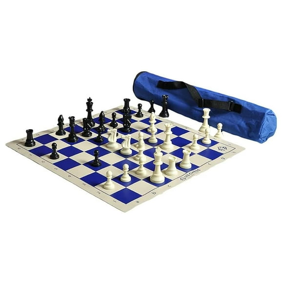 US Chess Quiver Tournament Chess Set Combination Triple Weighted (Blue)