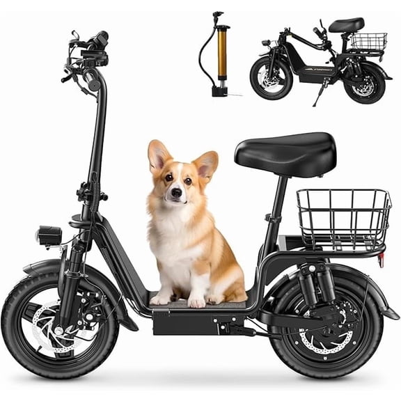 INSDRGN Electric Scooter for Adults, Seat E-Scooter with 900W Peak Motor, 20MPH, 28 Miles Range, 330lbs Max Load, UL2272, Black