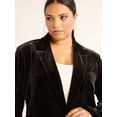 thumbnail image 2 of Sofia by Sofia Vergara Women's and Women's Plus Size Single Breasted Velvet Blazer, Sizes XS-4X, 2 of 4