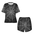 thumbnail image 2 of Yiaed A Web With A Spider Print Short Sleeve Pajama Sets for Women Casual Crew Neck 2 Piece Lounge Sets Women's Short-Sleeved Pajama-X-Large, 2 of 5